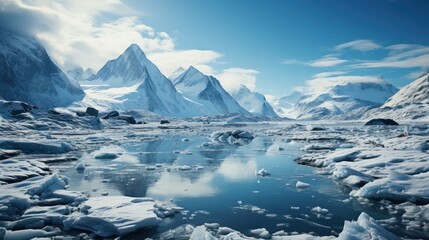 Sticker - Glacier lake scenery, frozen iceberg photo, free public domain CC0 image