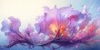 canvas print picture - Wunderschöne Blume Seerose in Leuchtfarben als Hintergrund und Druckvorlage, ai generativ