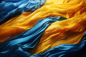 abstract background with yellow and blue silk