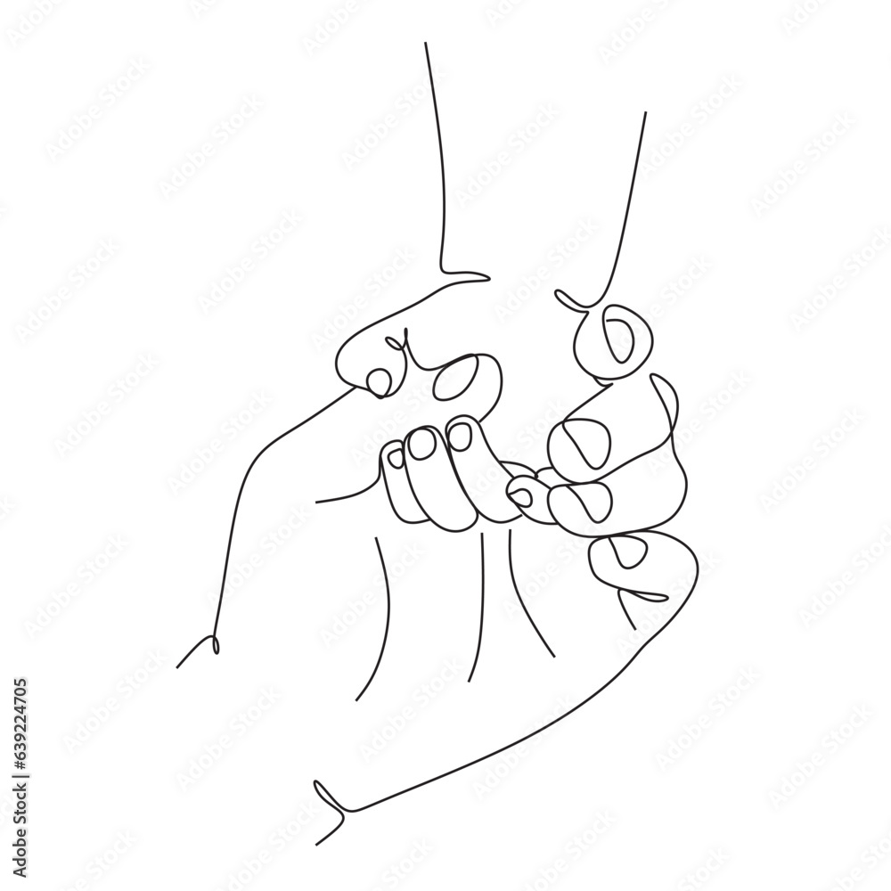 one line drawing illustration of a baby. Cute sleeping baby drawn from ...