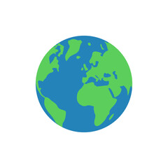 planet earth - flat design icon. vector illustration isolated on a white background.