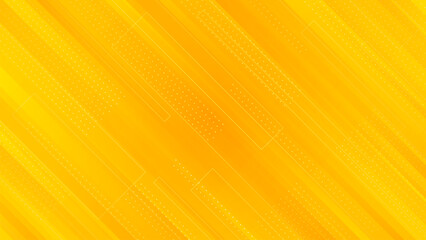 Poster - A yellow-orange background with a moving diagonal and dot composition.