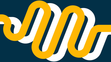 Wall Mural - dark background with yellow and white lines that have a wavy effect.
