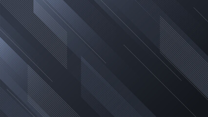 Wall Mural - dark abstract background depicting speed in a diagonal manner decorated with lines and dots.