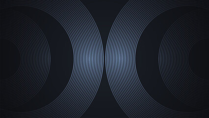 Wall Mural - black simple abstract background with curved style lines as the main element.