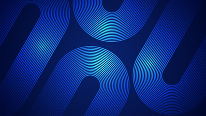Wall Mural - dark blue simple abstract background with curved style lines as the main element.