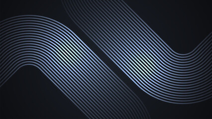 Wall Mural - black simple abstract background with curved style lines as the main element.