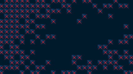 Wall Mural - dark background with squares and crosses as the main elements.
