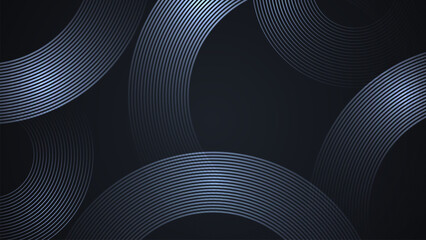 Poster - Black simple abstract background with curved style lines as the main element.