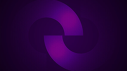 Poster - Simple dark violet abstract background with lines in a curved style geometric style as the main element.