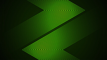 Poster - Dark green simple abstract background with lines in a wavy style geometric style as the main element.
