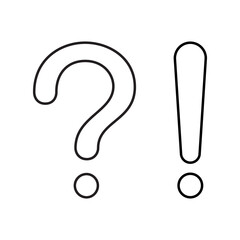 Poster - Question and exclamation mark icon vector in line style