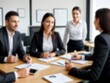© PNG&Background Image - Blurred business people meeting at the office, blurred office interior space background for presentation.