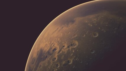 Wall Mural - awe-inspiring glimpse of the sun-drenched Mars captured from a satellite in orbit. This image elements furnished by NASA.