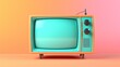 © GB - Retro TV isolated on a solid background, bright neon colors