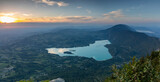 Fototapeta Boho - Coucher de soleil sur le Lac d'Aiguebelette et le lac d'aix les bain