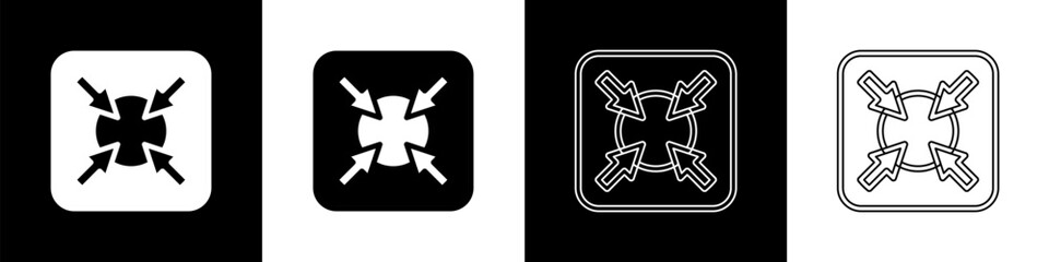 Poster - Set Target financial goal concept icon isolated on black and white background. Symbolic goals achievement, success. Vector