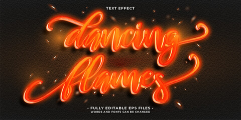Wall Mural - dancing flames text effect editable eps cc