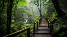 Beautiful Rain Forest At Ang Ka Nature Trail In Doi Inthanon National Park, Thailand