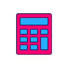 Poster - Filled outline Calculator icon isolated on white background. Accounting symbol. Business calculations mathematics education and finance. Vector