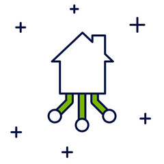 Poster - Filled outline Smart home icon isolated on white background. Remote control. Vector