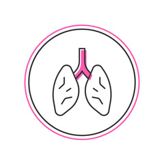 Wall Mural - Filled outline Lungs icon isolated on white background. Vector