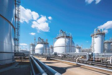 Petrochemical plant in industrial area, chemical storage tanks, the refinery industry.