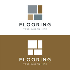 Premium classic parquet wood tile or ceramic tile logo template design.