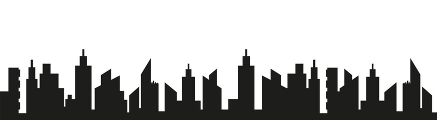 Poster - Light gray cityscape background. City buildings with trees at park view. Monochrome urban landscape with street.