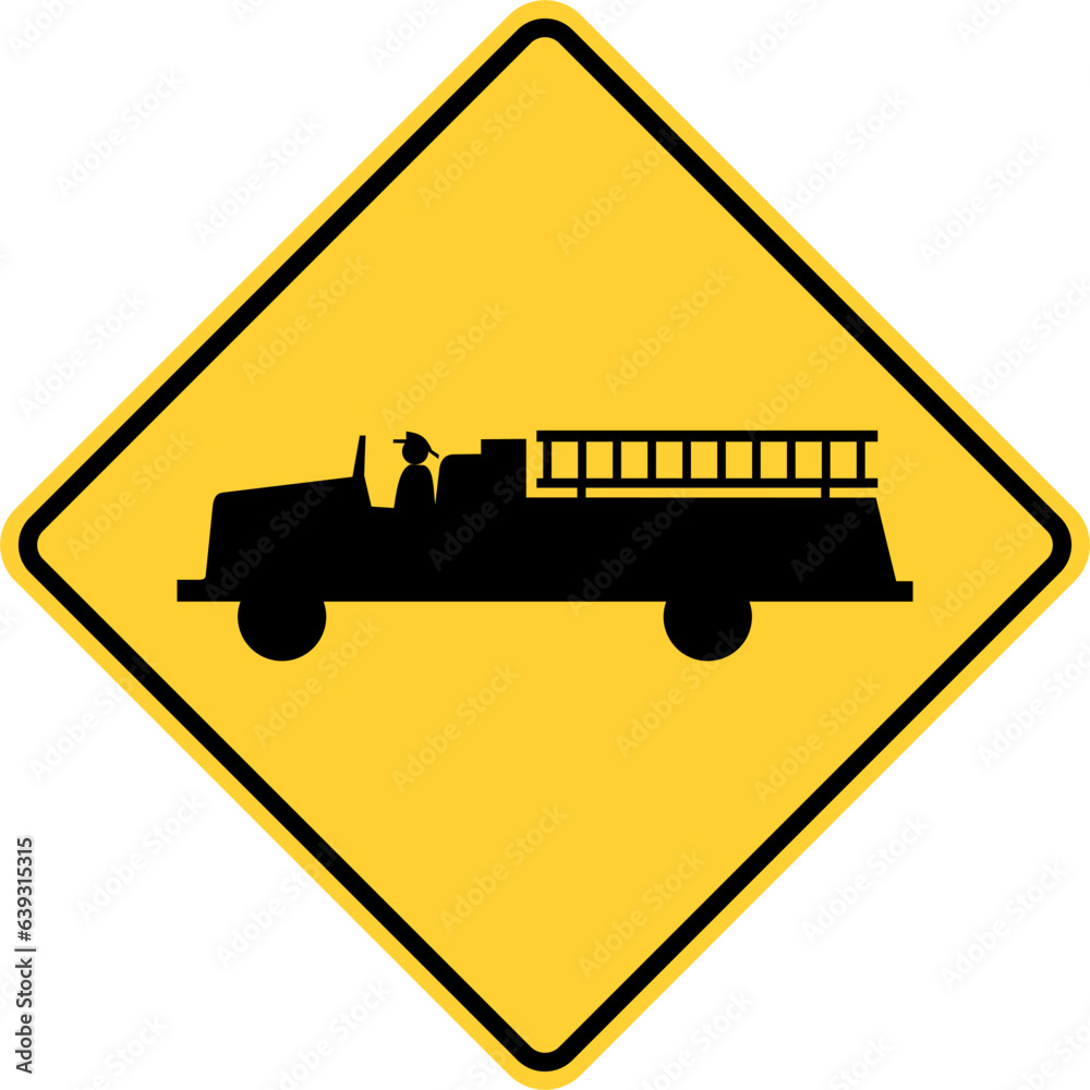 Vector graphic of a usa Emergency Vehicle Exit Ahead highway sign. It ...