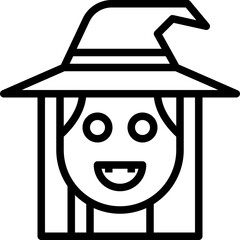 Poster - Witch. outline icon design