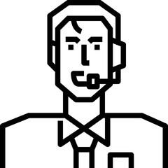 Poster - Operator man. outline icon design