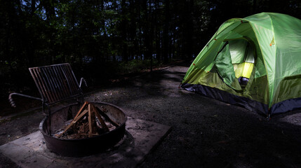 Canvas Print - Firewrood ready to burn during a campout