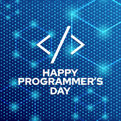 illustration vector design for programmers day. happy programmers day greeting design with modern te