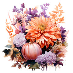 Poster - Pumpkins in Flowers Pumpkins in Flowers