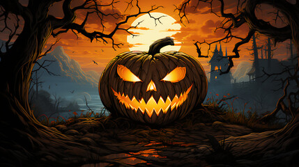 Wall Mural - Halloween Pumpkin 