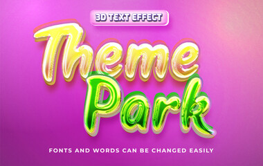 Wall Mural - Theme park 3d editable text effect style