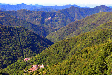 Sticker - panorama from the path to antola mountain liguria italy