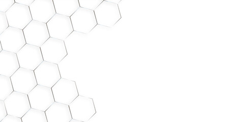Poster - White background and embossed hexagon , honeycomb white background, light and shadow background with hexagons, abstract background with lines, modern abstract vector illustration, Poster, wallpaper.	