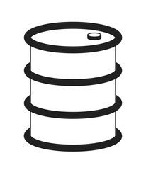 Poster - Barrel for oil monochrome flat vector object. Canister. Container. Editable black and white thin line icon. Simple cartoon clip art spot illustration for web graphic design