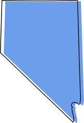 Sticker - nevada map, nevada vector, nevada outline, nevada stylized, nevada