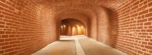 Tunnel Walkway With Brick Walls From Generative AI
