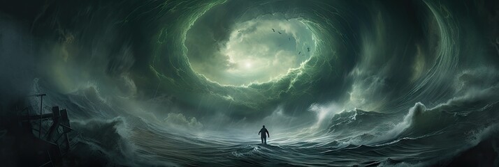Wall Mural - terrible storm ravaging the landscape