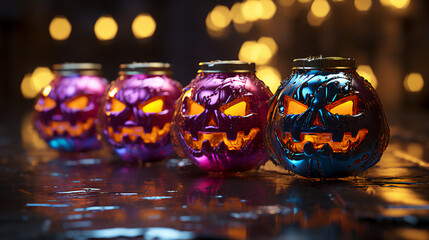 Wall Mural - Halloween Pumpkin Candles