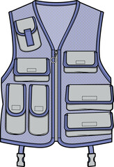 Wall Mural - MEN WEAR AND OFFICAL OUTER WEAR SLEEVELESS JACKET VEST WITH POCKETS VECTOR ILLUSTRATION