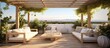 Gorgeous outdoor lounge area with pergola for interior designing