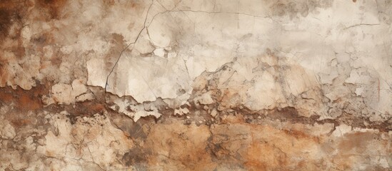 Aufkleber - A cracked peeling wall with a grimy vintage texture for backdrop