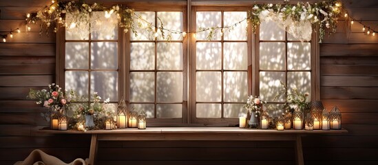 Poster - Table with space for decoration and garlanded window