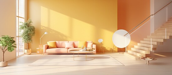 Wall Mural - Contemporary vibrant indoor space Rendered in