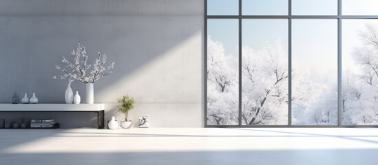 Wall Mural - a contemporary interior with a big window and lots of natural light